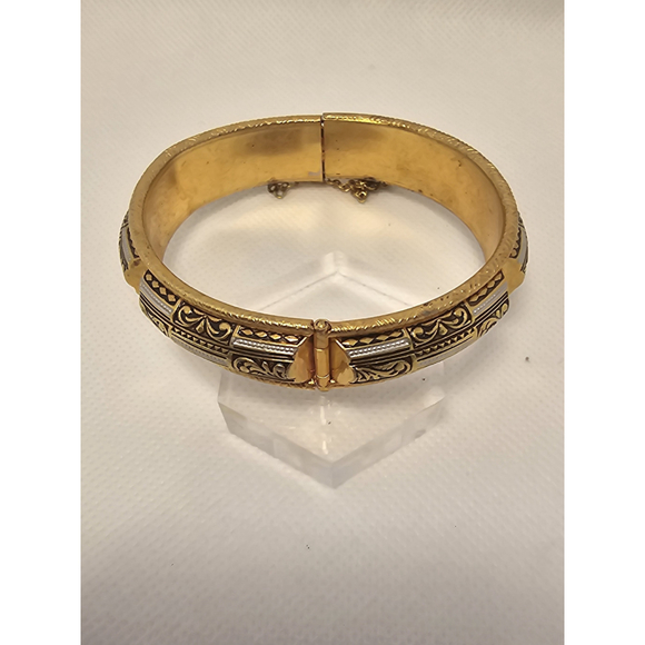 Vintage damascene Toledoware hinges bangle bracelet - Picture 1 of 4